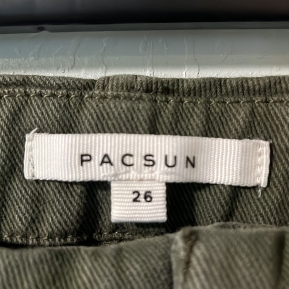 Dark Green Denim Cargo Pants - Picture 4 of 5